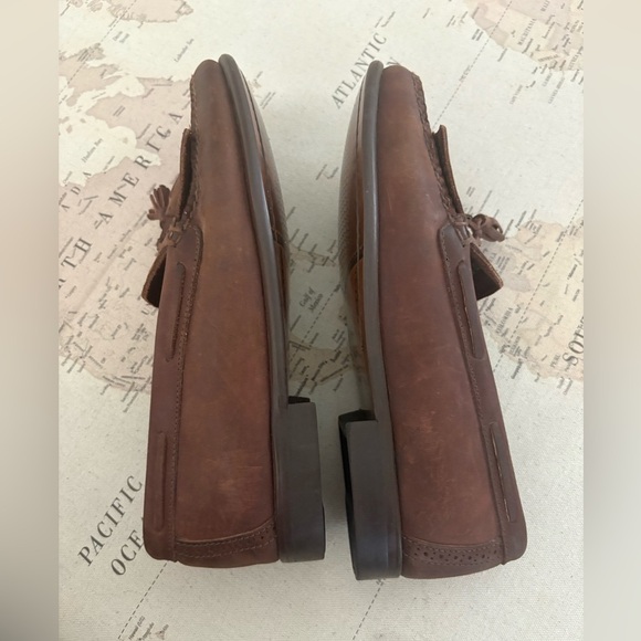 G.H.BASS Leather Tassel Kilt Loafers WIDE Width Men’s 10 E Whiskey - Picture 7 of 11